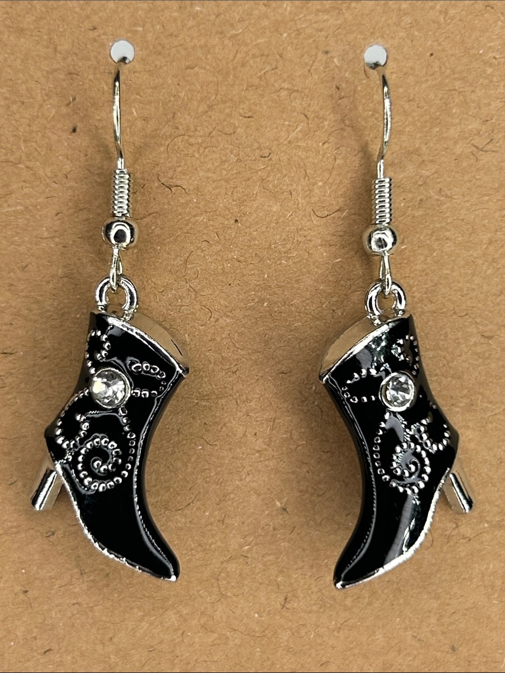 Black Western Boot Dangle Earrings - Women's Jewelry Fashion Jewelry